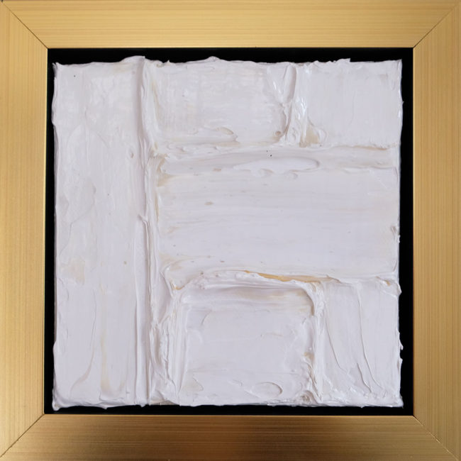 Lick The Bowl is a white original framed painting by Caitlin Wheeler art